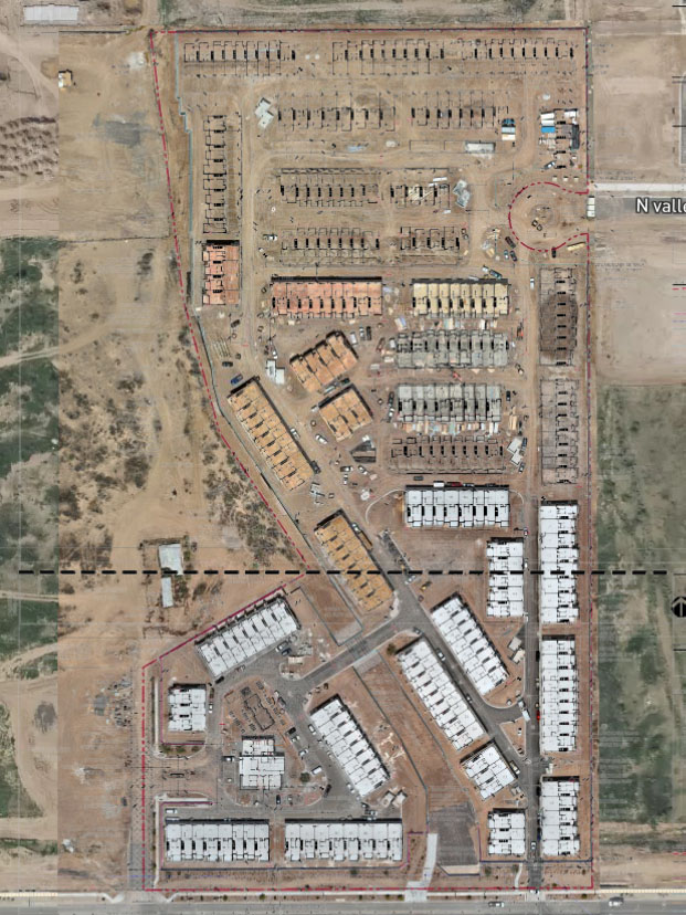 An orthomosaic map of Sonoran Row in Phoenix, Arizona taken by Reconn Services.