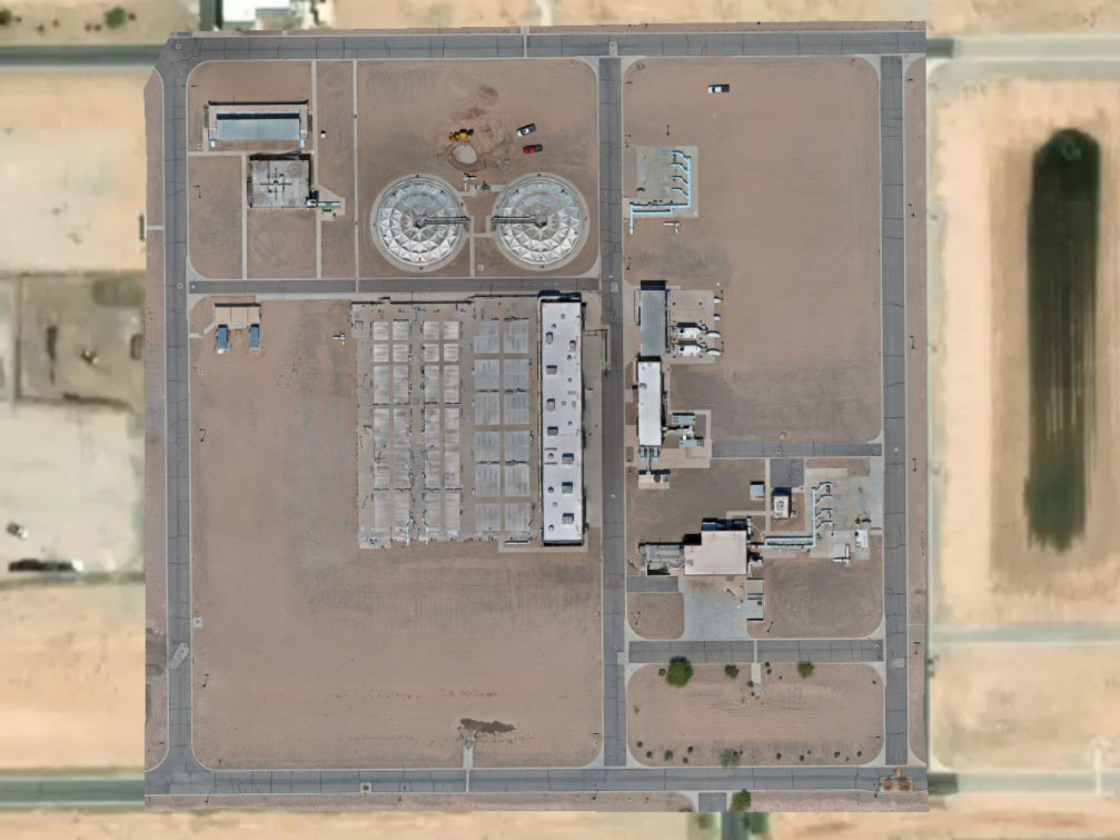 An orthomosaic map of Voyansi in Yuma, AZ taken by Reconn Services.